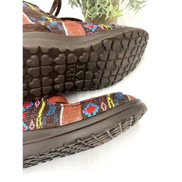 UGG Lacy Boot Nordic Fair Isle Blanket Woven Fabric Faux Fur Warm Sz 7 limited - Picture 11 of 12